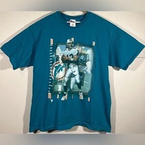 Vintage 1996 Dan Marino Miami Dolphins Single Stitch T Shirt Men’s 2XL USA